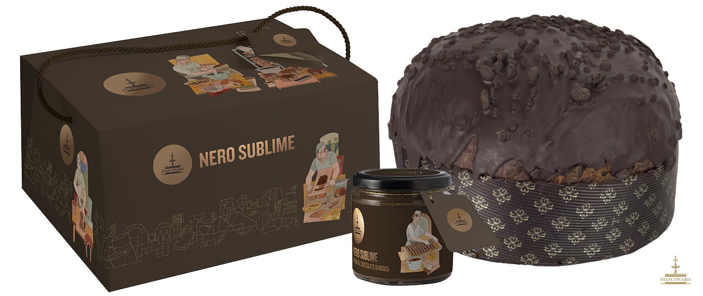 0ffbc0cf49374a435954903ba3b1962a.jpg Fiasconaro - Panettone NERO SUBLIME 1Kg (1L) – Image 1